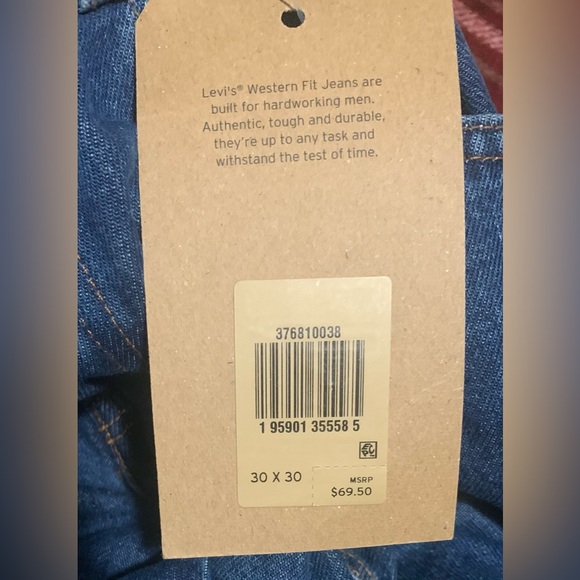Levi's Western Fit Men's Dark Blue Relaxed Jeans. 100% Cotton - Picture 9 of 12